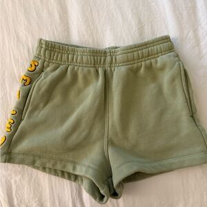 Sage Green Women's Pajama Shorts with Embroidered Detail